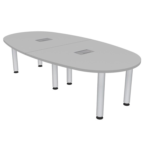 45 in W, 96 in L, 29 in H, Engineered Wood Top, Grey